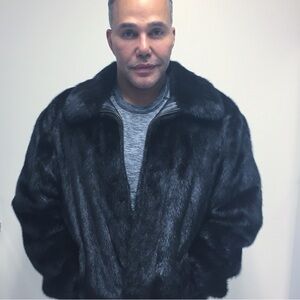 Men's DK Brown/Black Fur Jacket